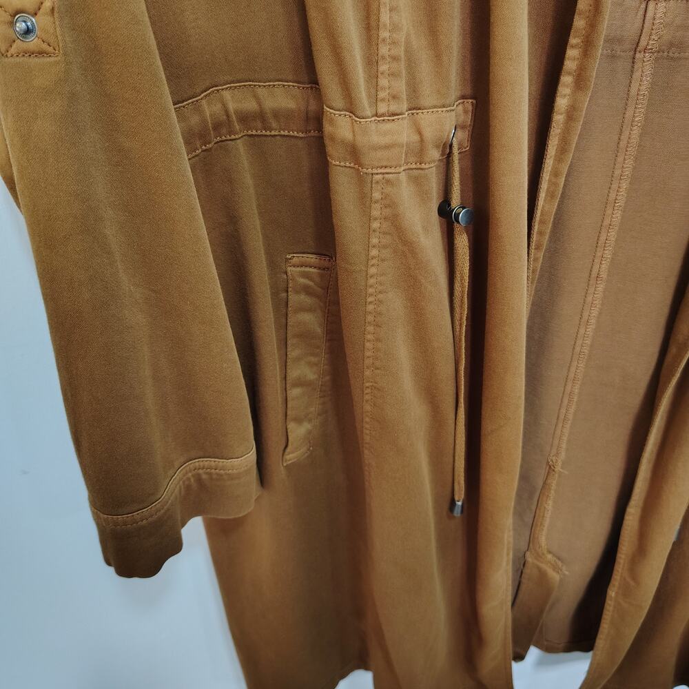 Torrid Womens 3X Plus Size Jacket Twill Drape Front Trench Coat Tan - Picture 7 of 16